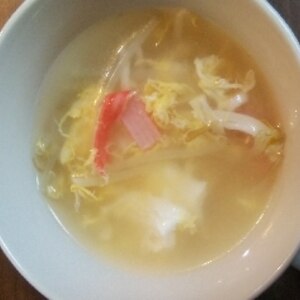 カニカマともやしの卵スープ